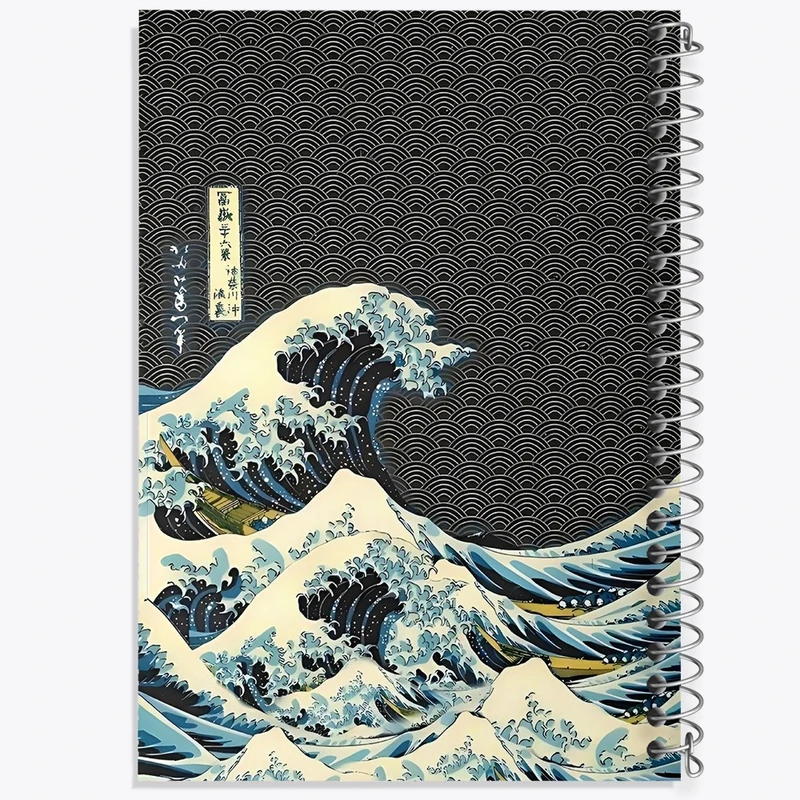 دفتر نت موسیقی 50 برگ خندالو مدل نقاشی موج عظیم کاناگاوا کد F1036