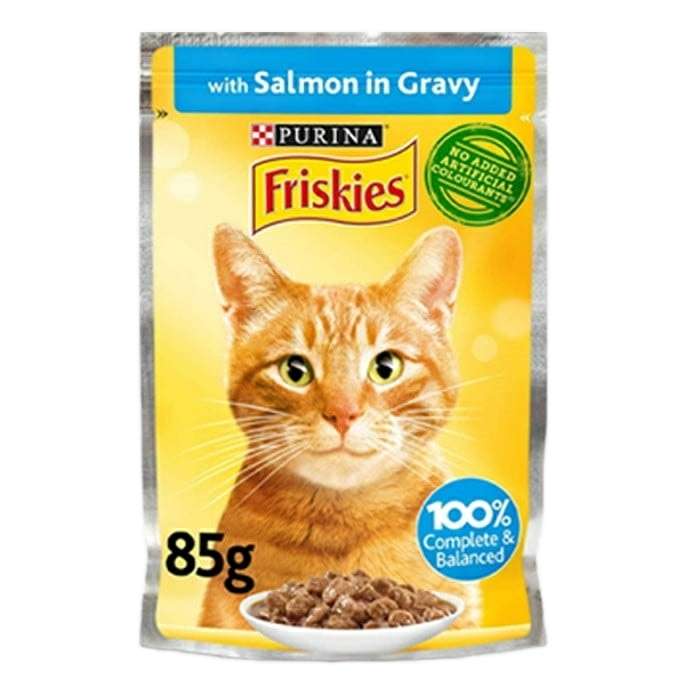 پوچ گربه فریسکیز مدل Salmon In Gravy وزن 85 گرم