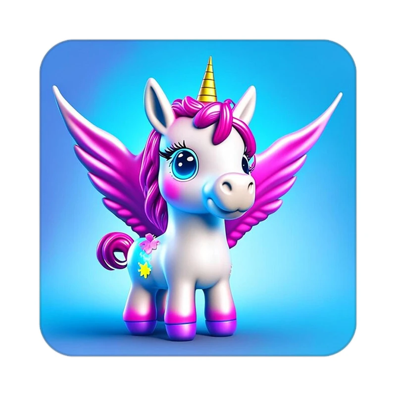 زیر لیوانی کاکتی طرح اسب تک شاخ و یونیکورن مدل mp28891