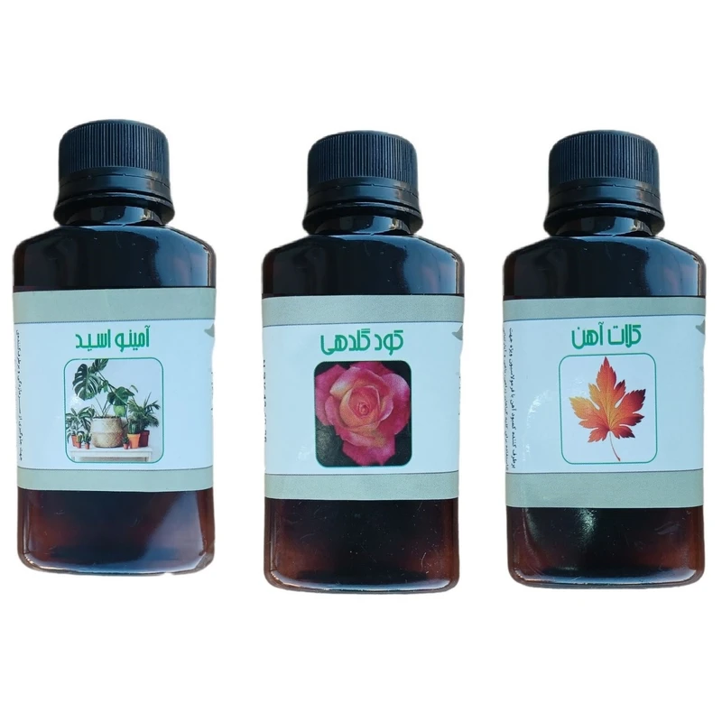 کود مایع امینو اسید و کلات آهن و کود گلدهی مدل life drop حجم 110 میلی لیتر بسته 3 عددی