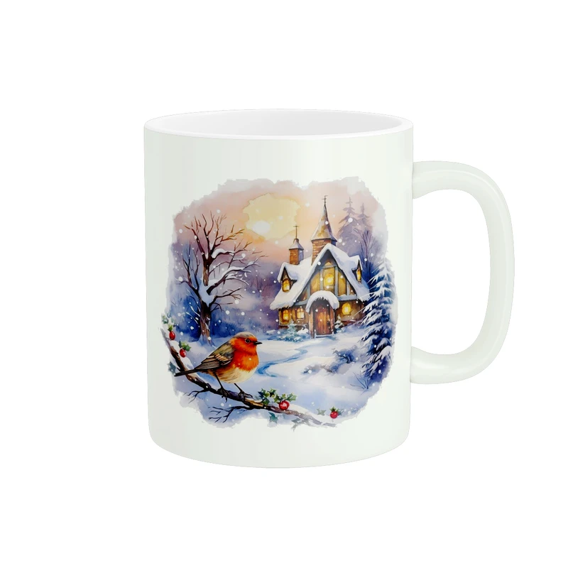 ماگ مدل نقاشی منظره زمستانی کد 1333