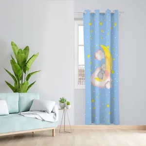 پرده مدل ماه و ستاره مخمل پانچی کد 4092 سایز 140x280 سانتی متر