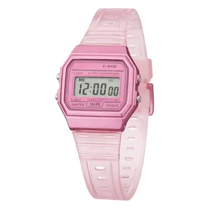 ساعت مچی دیجیتال زنانه مدل نوستالژی کلاسیک بند شفاف کد F91-01