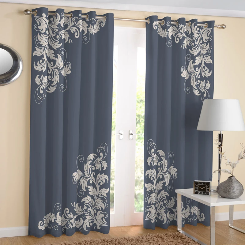 پرده مدل مخمل چاپی طرح اسلیمی کد 1996 سایز 140x280 سانتیمتر