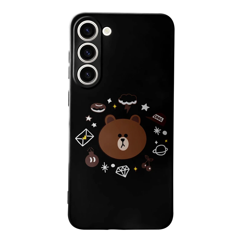 کاور قاب گارد طرح خرس لاین مینیمال کد s11686 مناسب برای گوشی موبایل سامسونگ Galaxy S23