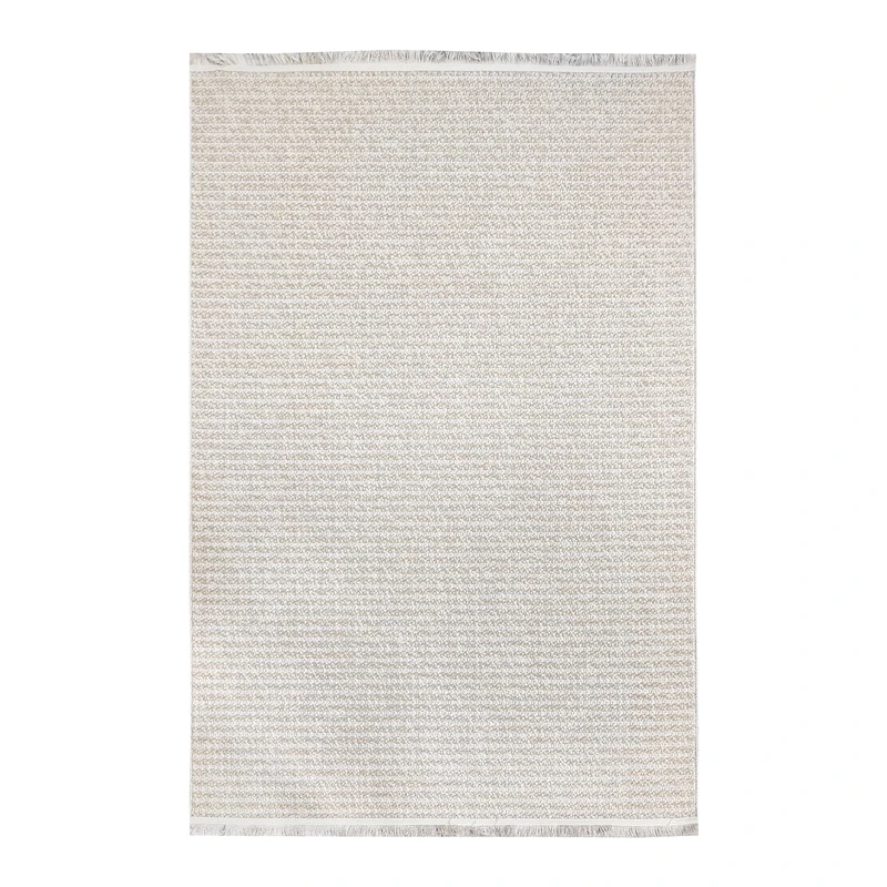 فرش ماشینی 320 شانه زمینه کرم حاشیه کرم مدل 2355