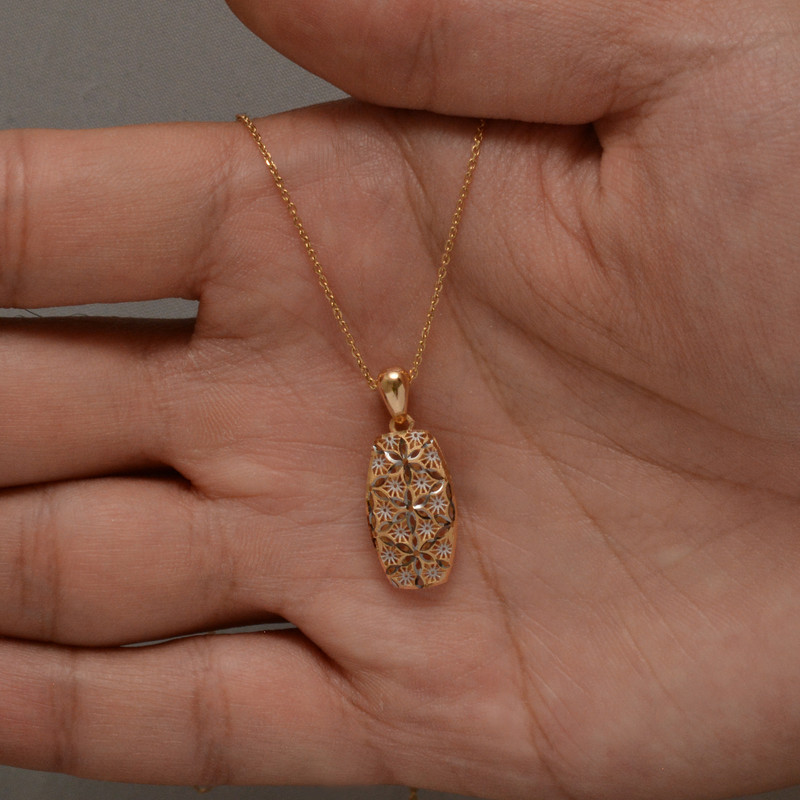 آویز گردنبند طلا 18 عیار زنانه طلای مستجابی مدل آوا کد 6759
