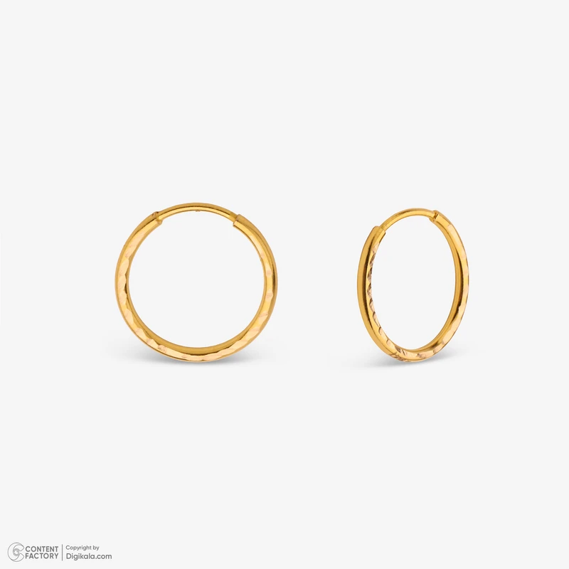 عکس شماره 5 : گوشواره حلقه ای طلا کم اجرت 18 عیار زنانه ناریا مدل s8