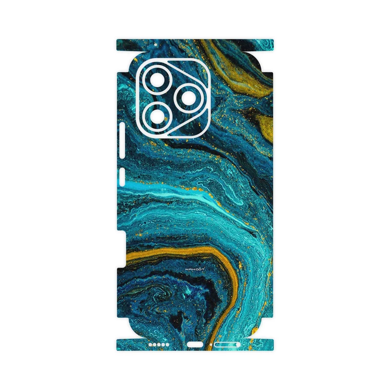 برچسب پوششی ماهوت مدل Turquoise marblewith golden streaks-FullSkin مناسب برای گوشی موبایل آنر 400 Lite