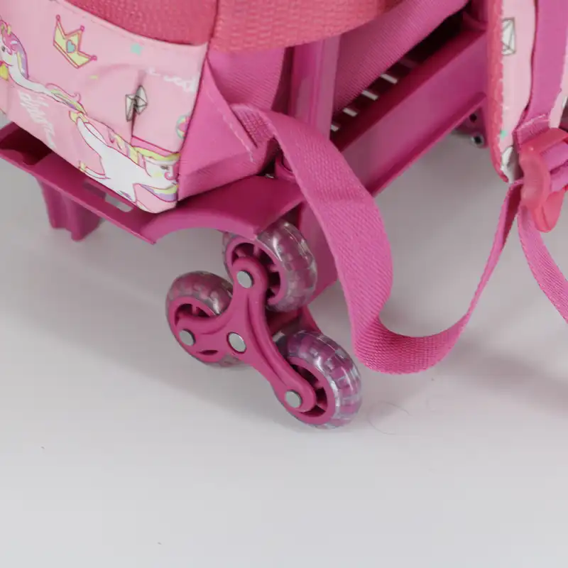 کوله پشتی چرخ دار طرح یونیکورن کد mn997 به همراه جامدادی