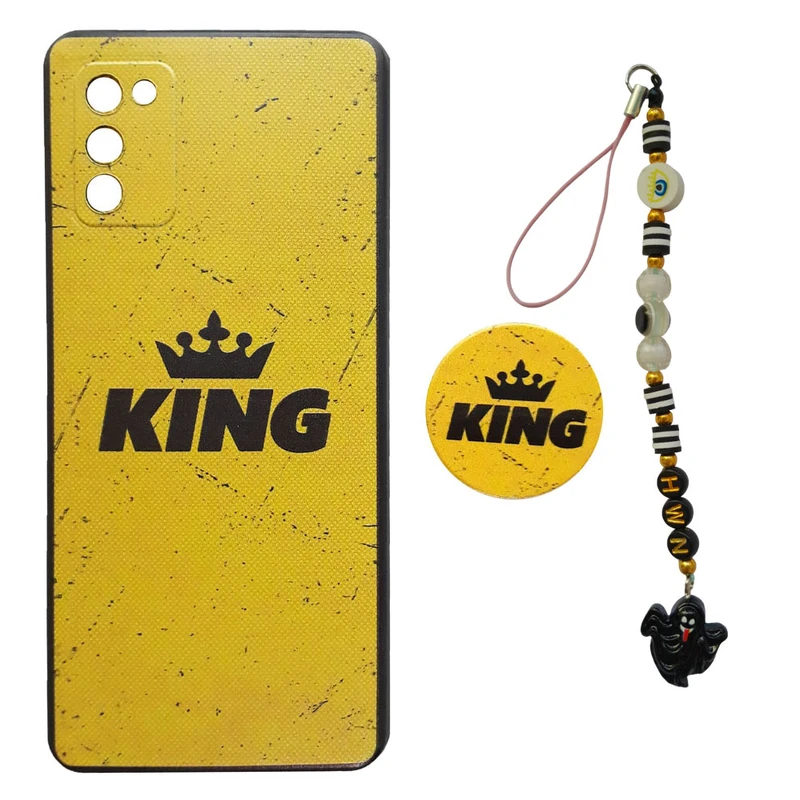  کاور کد A10625 مناسب برای گوشی موبایل سامسونگ Galaxy A02s / A03s به همراه پایه نگهدارنده و بند آویز