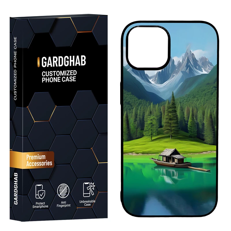 کاور گارد قاب مدل دور ژله ای پشت گلس هنری مناسب برای گوشی موبایل اپل iPhone 15 