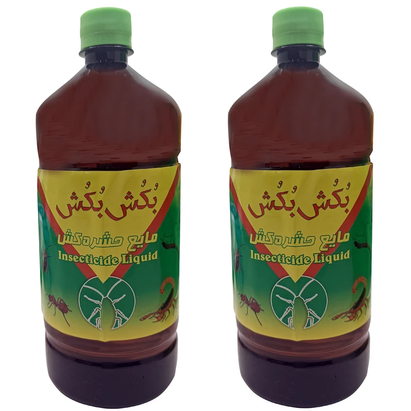 مایع سوسک کش و حشره کش بکش بکش مدل سایپرمترین حجم 1 لیتر مجموعه 2 عددی