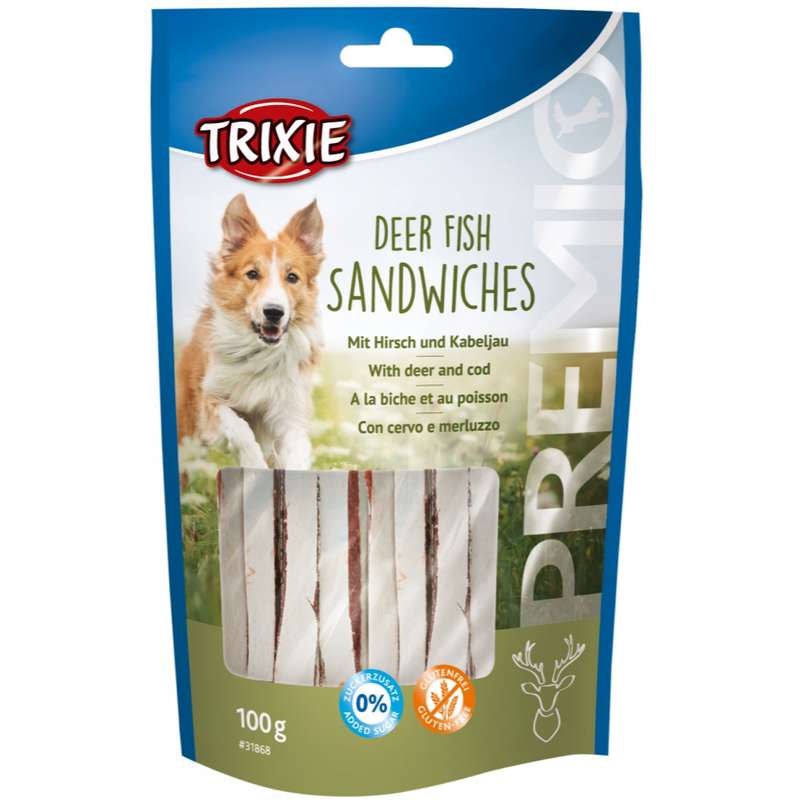 غذای تشویقی سگ تریکسی مدل Fish Sandwiches وزن 100 گرم
