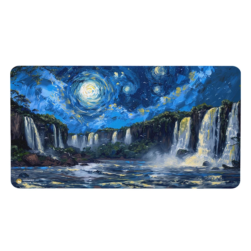 ماوس پد هومرو مدل MX2688 طرح نقاشی آبشار و ماه سبک ونگوگ