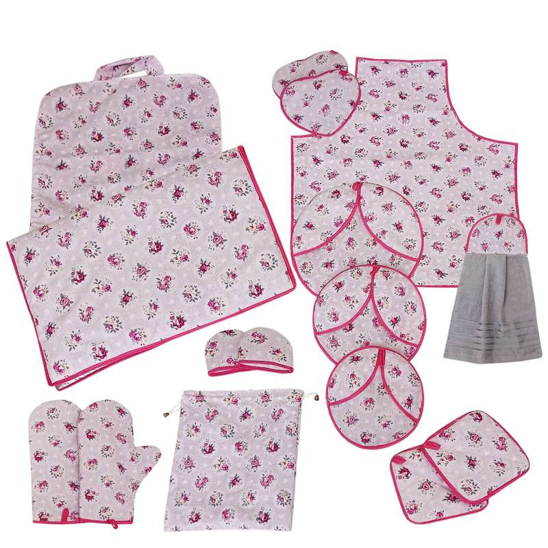 سرویس لوازم پارچه ای آشپزخانه 16 تکه مدل مهر ماه سرویس لوازم پارچه ای آشپزخانه 16 تکه مدل مهر ماه