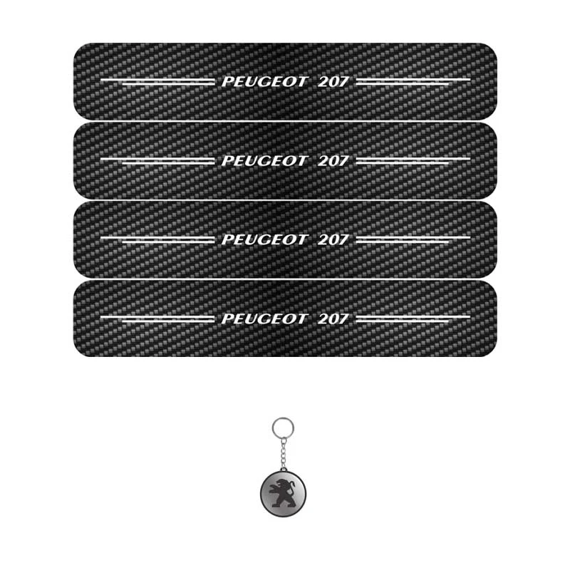 برچسب پارکابی مهدیار طرح کربن کد LCE0016 مناسب برای پژو207مجموعه4عددی به همراه جاکلیدی