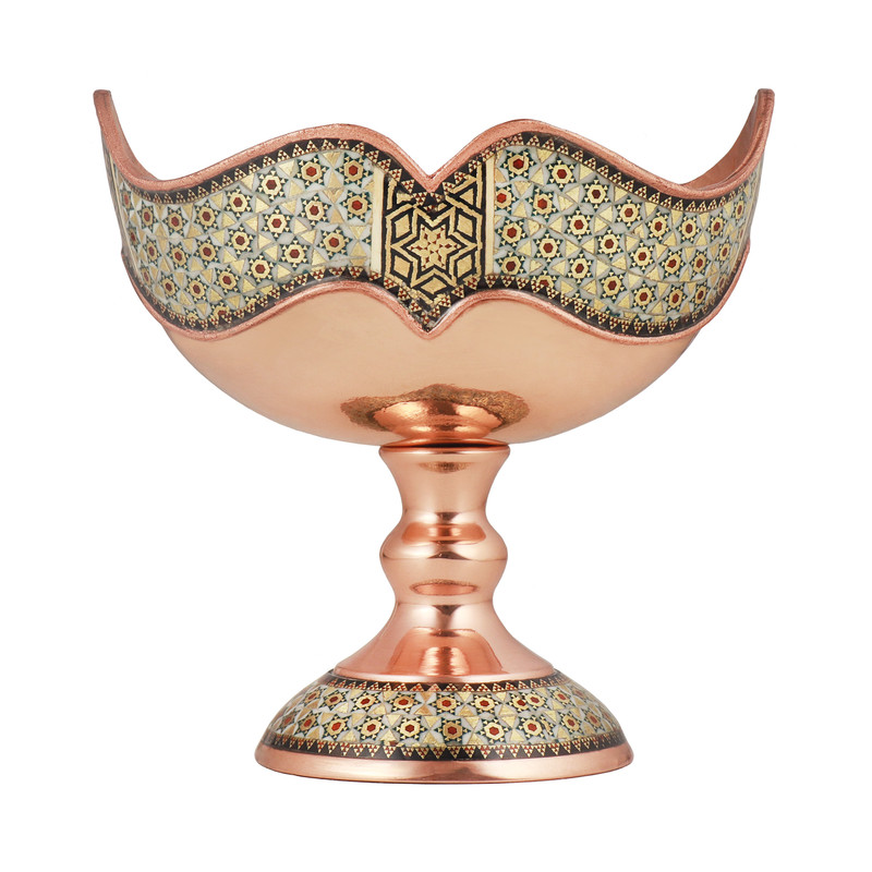 کشکول خاتم کاری مسی مدل ساده کد 13