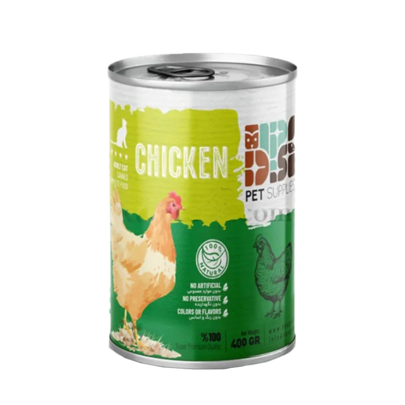 کنسرو غذای گربه بالغ دی پی اس مدل نچرال طعم مرغ وزن ۴۰۰ گرم