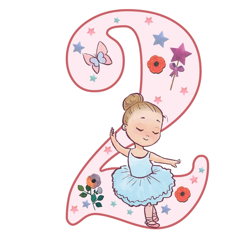   استند رومیزی مدل تولد عدد 2 طرح بالرین کد 612
