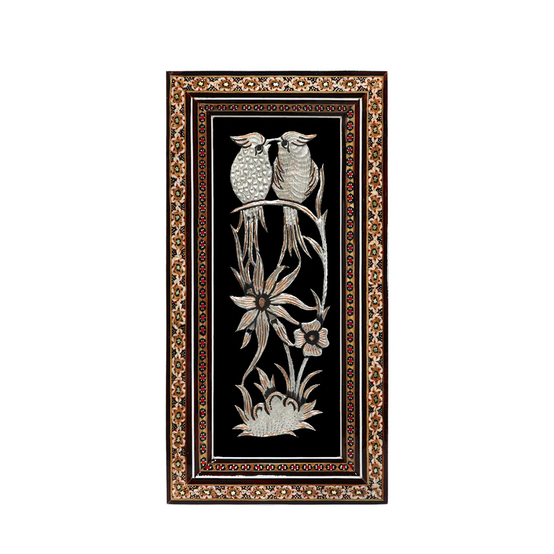 تابلو قلمزنی مدل مرغ عشق کد 3015