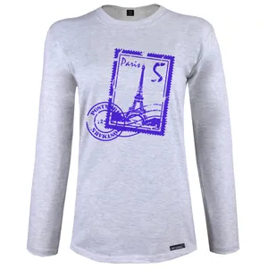 تی شرت آستین بلند زنانه 27 مدل Paris Stamp کد MH619