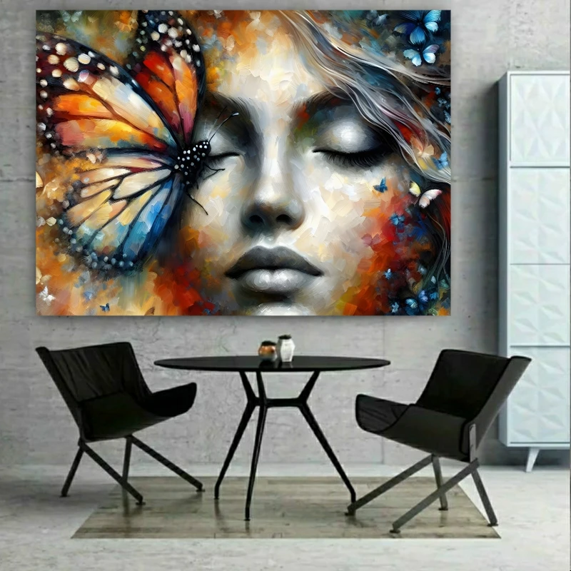 پوستر دیواری طرح چهره مدل پروانه کد BK23379