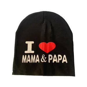 کلاه بچگانه مدل ilove papa & mama رنگ مشکی