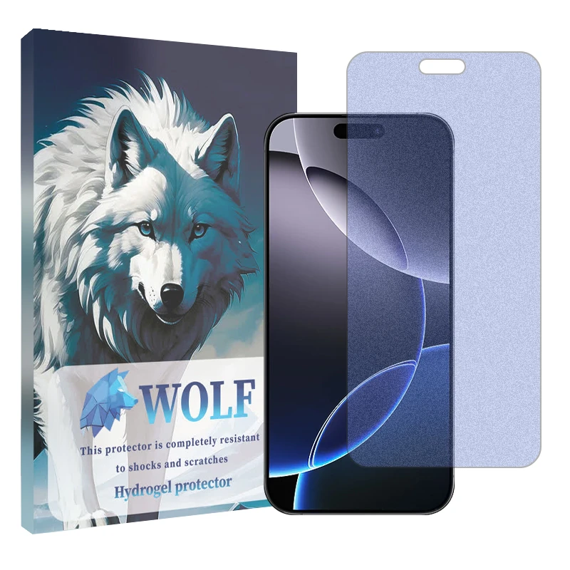محافظ صفحه نمایش مات ضد اشعه آبی ولف کد 01 مناسب برای گوشی موبایل اپل iPhone 16 Pro