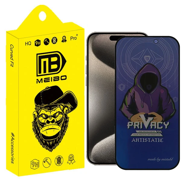 محافظ صفحه نمایش حریم شخصی میبو مدل Antistatic Iron مناسب برای گوشی موبایل اپل iphone 15 pro max