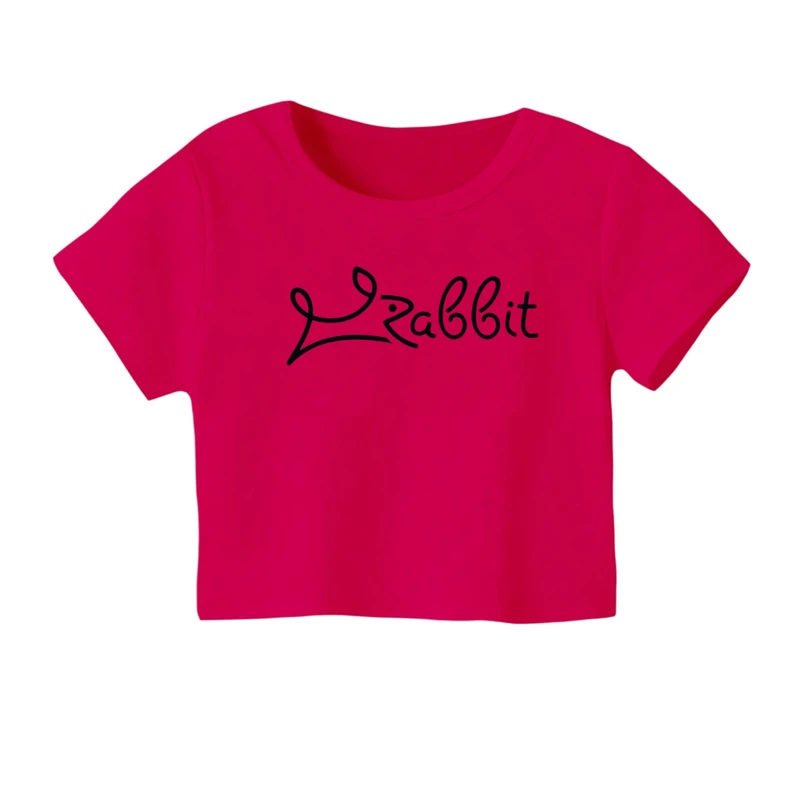 کراپ‌ تی‌شرت آستین کوتاه زنانه مدل خرگوش‌ کد ۷