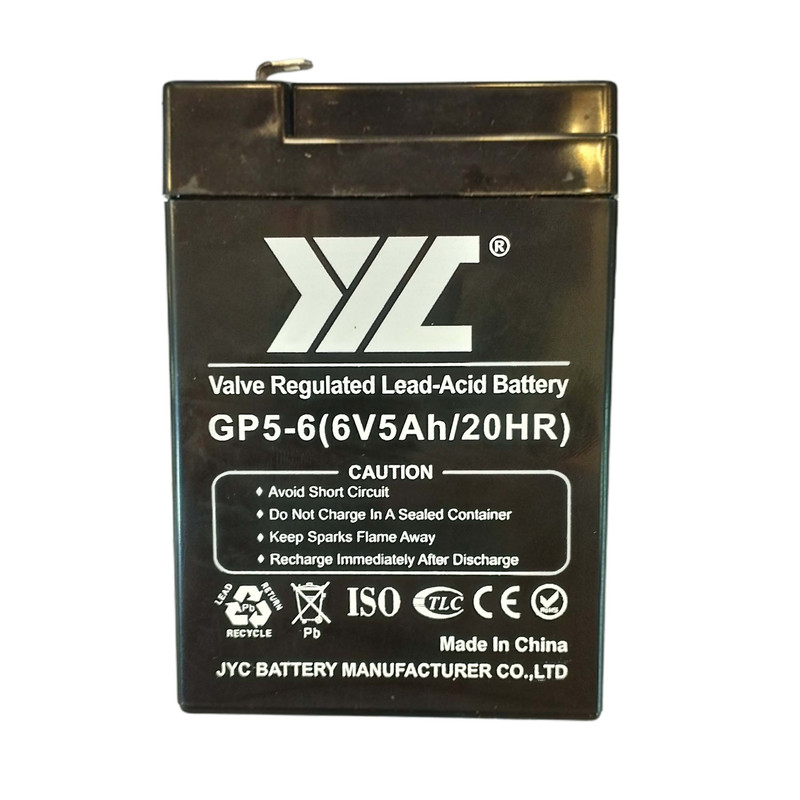 باتری سیلد اسید 6 ولت 5 آمپر ساعت جی وای سی مدل KSRE - 6-5