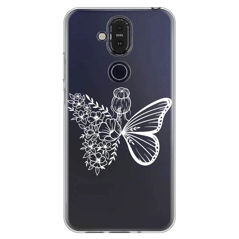 کاور مگافون طرح دختر پروانه ای مدل C53-W مناسب برای گوشی موبایل نوکیا 8.1 (X7)