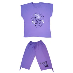 ست تی شرت و شلوارک زنانه مدل آستین کیمونو