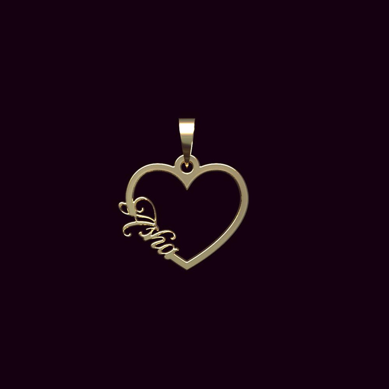 آویز گردنبند طلا 18 عیار زنانه مدوپد مدل اسم ایشاع asha کد PB1-10341