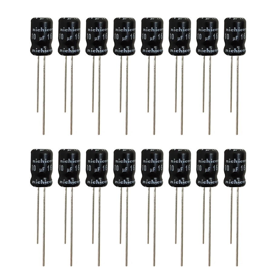 خازن الکترولیت 10 میکروفاراد 16 ولت نیچیکون مدل SK-1016 بسته 16 عددی
