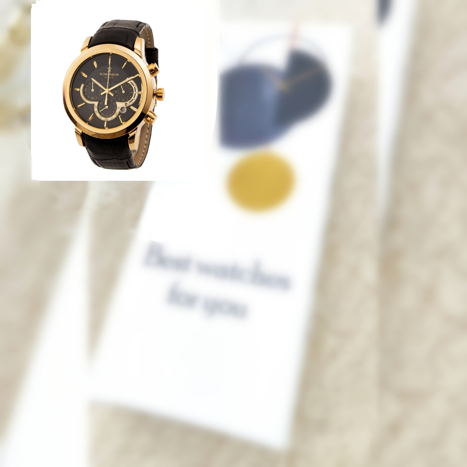 ساعت مچی عقربه‌ای مردانه رومانسون مدل سه موتور کورنوگراف بند چرمی طرح کوکو