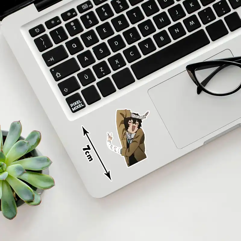 استیکر لپ تاپ پیکسل میکسل مدل انیمه سگ های ولگرد بانگو دازای فیگور
