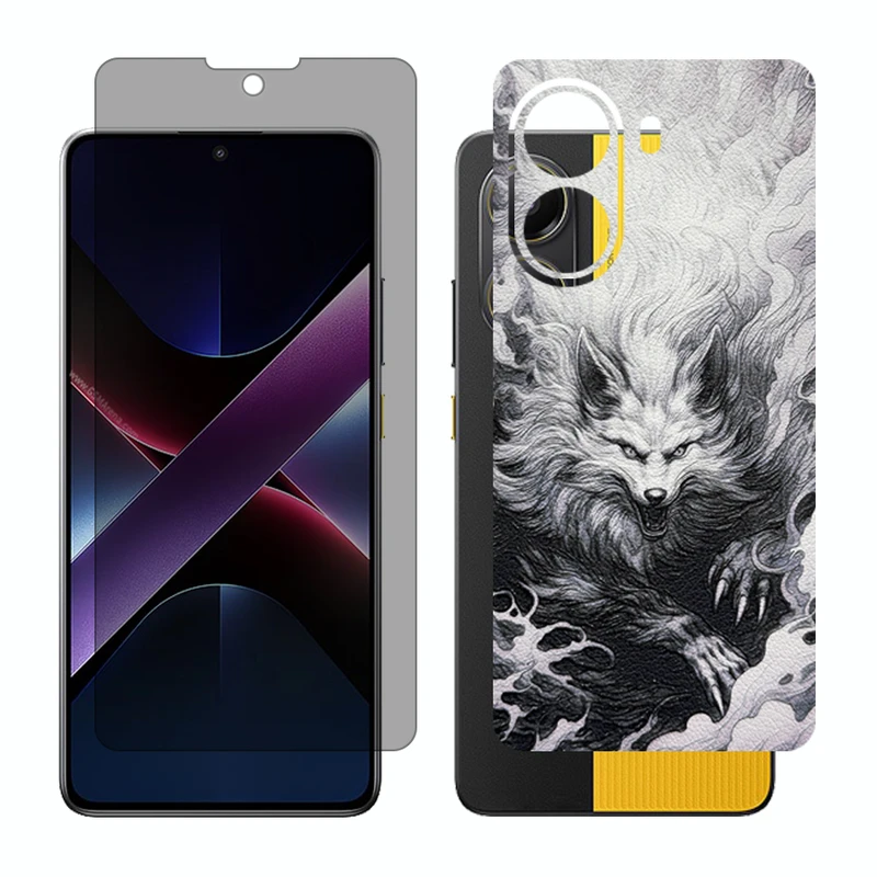 محافظ صفحه نمایش حریم شخصی گلس مدل Together مناسب برای گوشی موبایل شیائومی Poco X7 Pro به همراه برچسب پوششی پشت گوشی