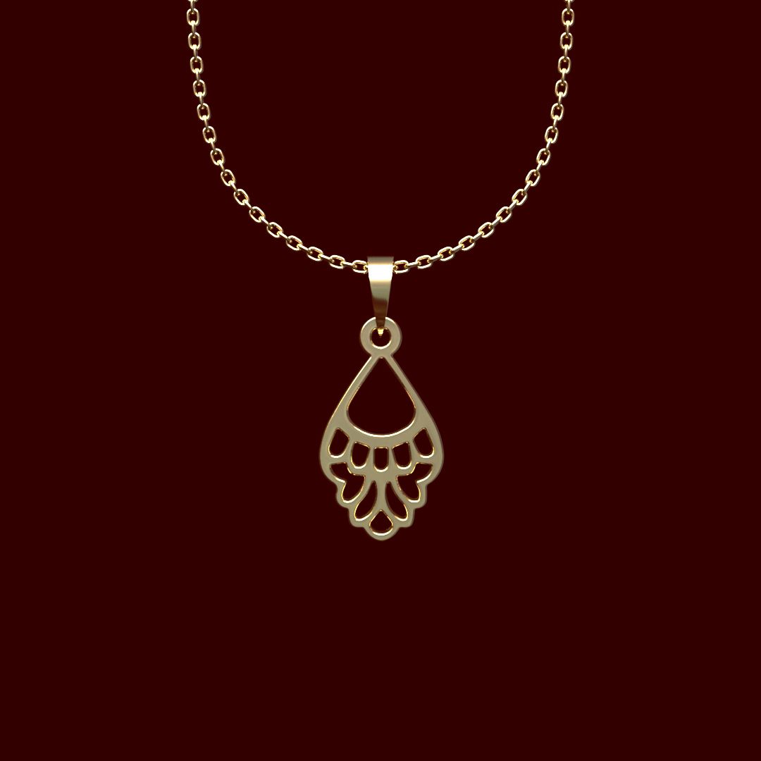 گردنبند طلا 18 عیار زنانه مدوپد مدل هندسی کد GG2-1-1066 - - 1