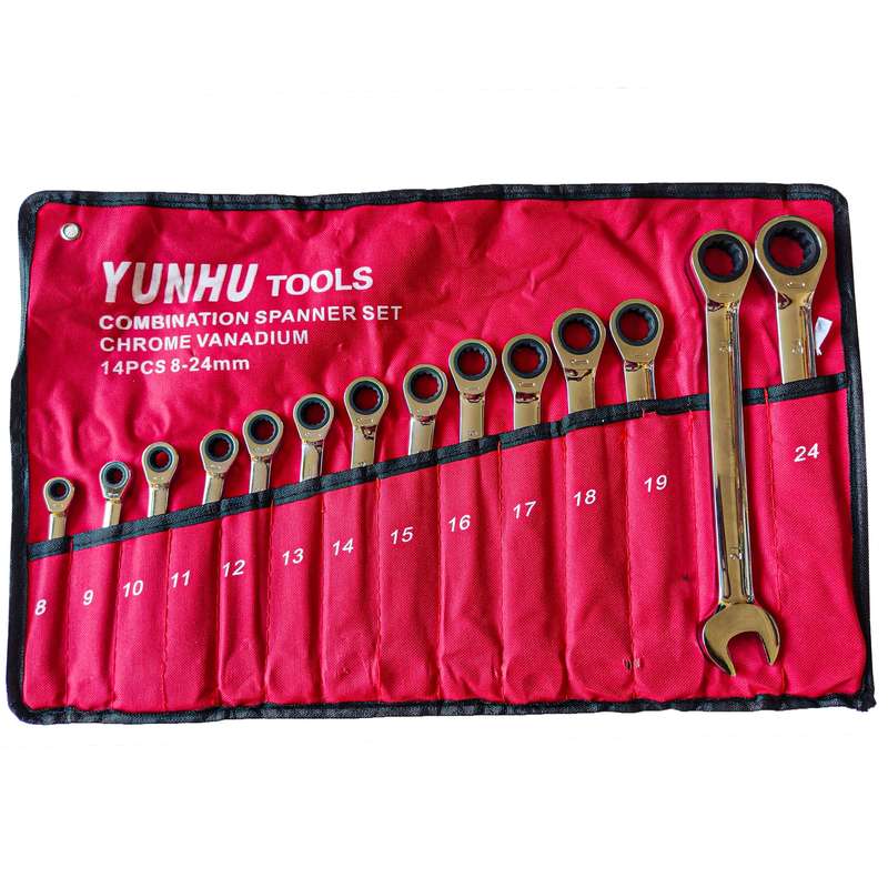 آچار یکسر تخت و یکسر رینگی جغجغه ای یونا مدل WPW2150 مجموعه 14 عددی آچار یکسر تخت و یکسر رینگی جغجغه ای یونا مدل WPW2150 مجموعه 14 عددی