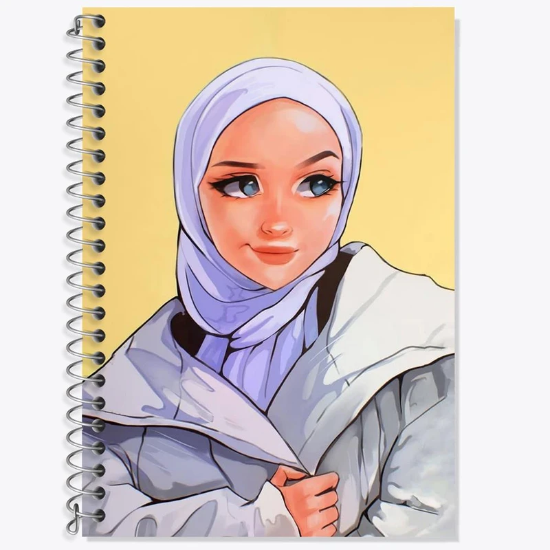 دفتر زبان 50 برگ خندالو مدل دو خط طرح دخترانه کد 25649