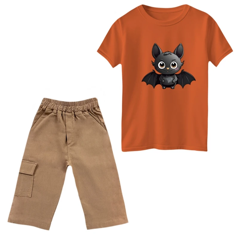 ست تی‌شرت و شلوارک پسرانه مدل خفاش کوچولو