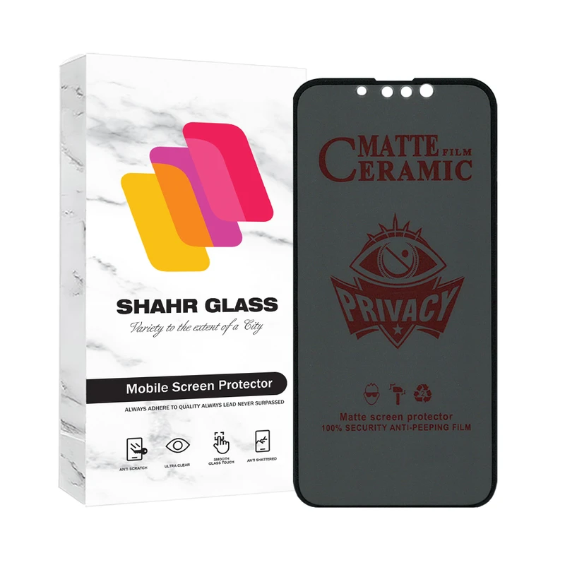 محافظ صفحه نمایش سرامیکی حریم شخصی شهر گلس مدل SLPRICRSH مناسب برای گوشی موبایل اپل iPhone 13 Pro / iPhone 13 / iPhone 14