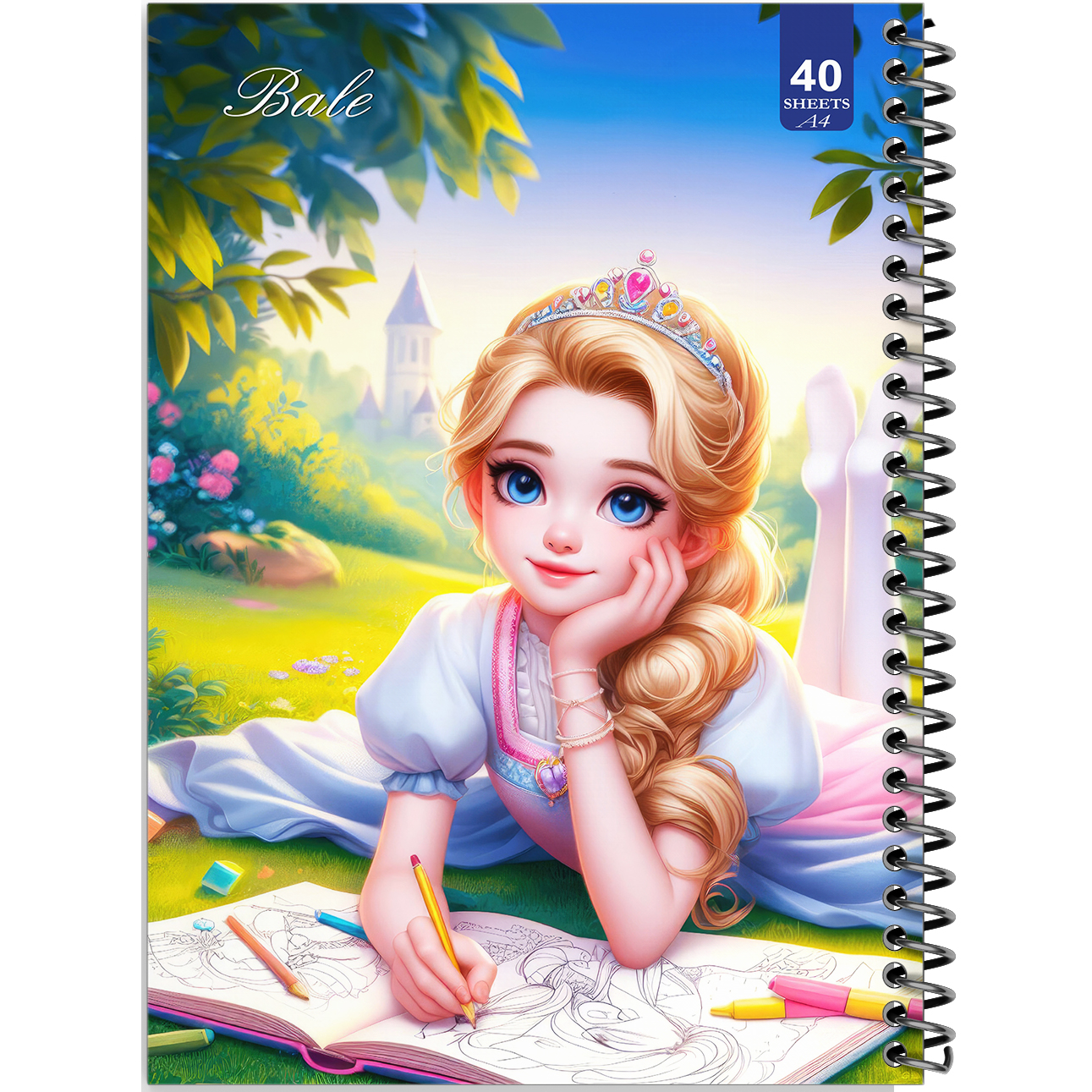 دفتر نقاشی 40 برگ انتشارات بله طرح دخترانه کد A4-K137