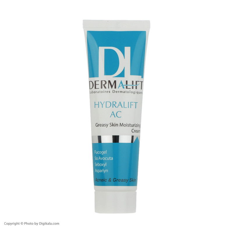 کرم مرطوب کننده درمالیفت مدل Hydralift AC مناسب پوست های چرب حجم 50 میلی لیتر