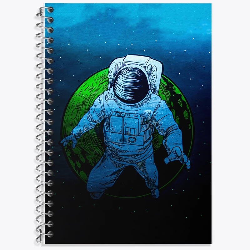 دفتر زبان 50 برگ خندالو مدل سه خط طرح فضانورد کد F6027