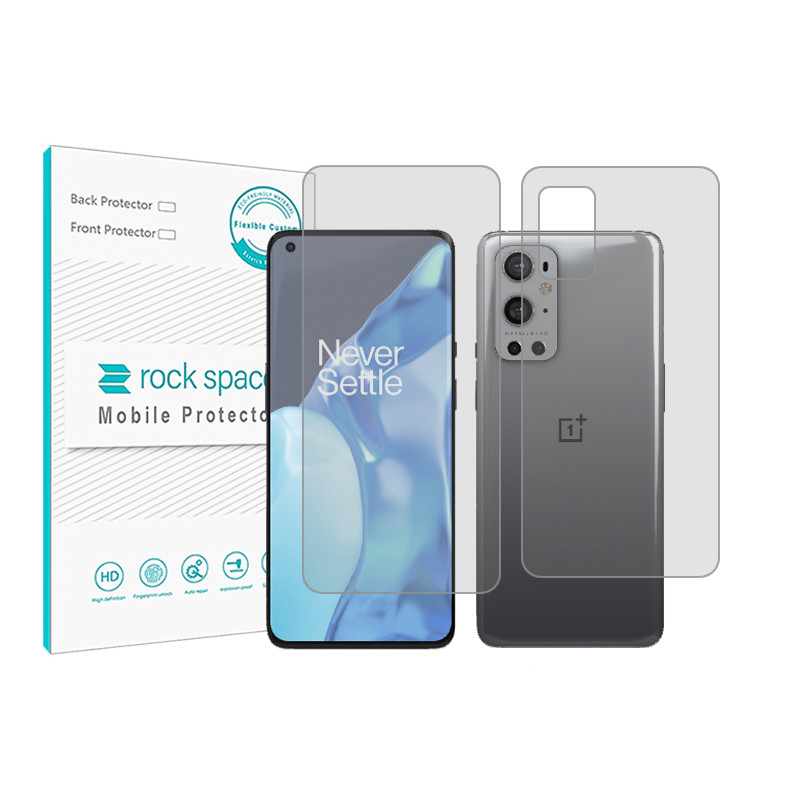 محافظ صفحه نمایش شفاف راک اسپیس مدل HyGEL مناسب برای گوشی موبایل وان پلاس 9PRO به همراه محافظ پشت گوشی