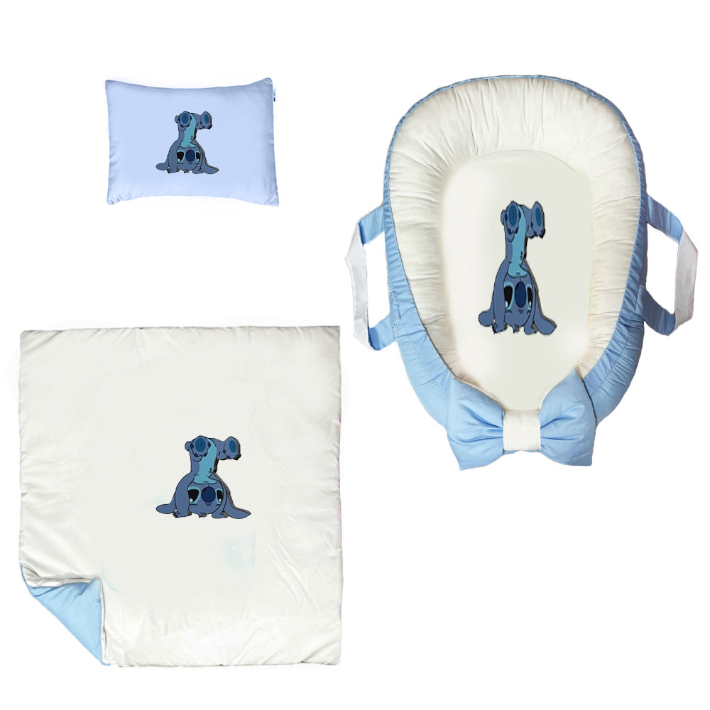 سرویس خواب سه تکه نوزاد ناریکو مدل گارد محافظ دار طرح لیلو و استیج کد 0194