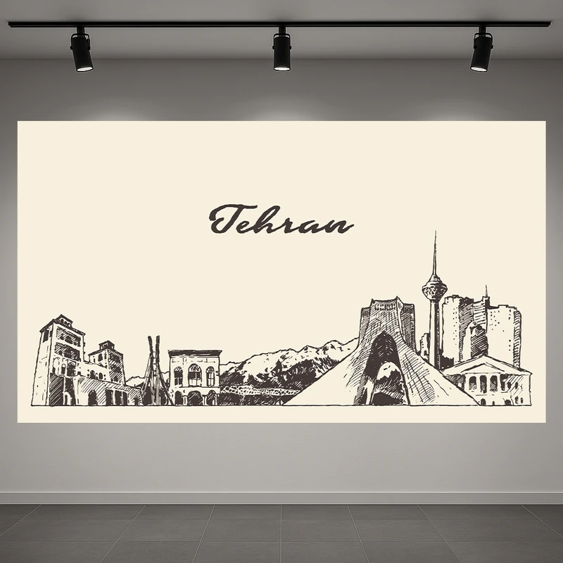 تابلو بوم طرح مخمل نقاشی مدل تهران کد AR3059497